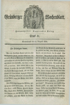 Gruenberger Wochenblatt. 1834, Stück 31 (2 August)