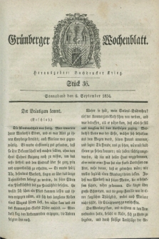 Gruenberger Wochenblatt. 1834, Stück 36 (6 September)