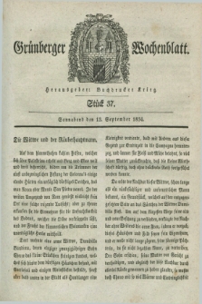 Gruenberger Wochenblatt. 1834, Stück 37 (13 September)