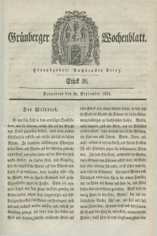 Gruenberger Wochenblatt. 1834, Stück 38 (20 September)