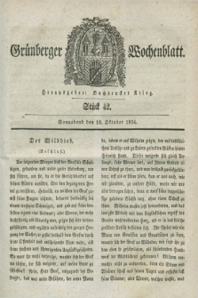 Gruenberger Wochenblatt. 1834, Stück 42 (18 Oktober)