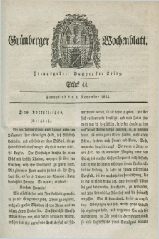 Gruenberger Wochenblatt. 1834, Stück 44 (1 November)