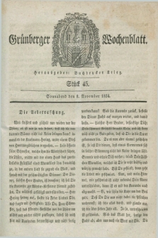 Gruenberger Wochenblatt. 1834, Stück 45 (8 November)