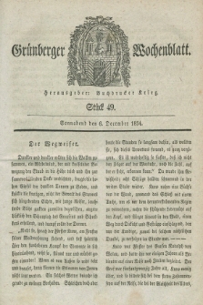 Gruenberger Wochenblatt. 1834, Stück 49 (6 December)