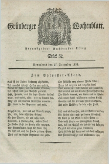 Gruenberger Wochenblatt. 1834, Stück 52 (27 December)