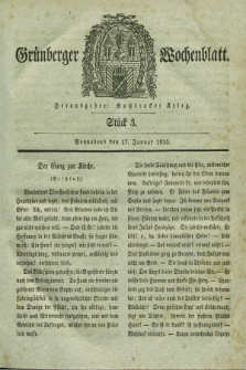 Gruenberger Wochenblatt. 1835, Stück 3 (17 Januar)