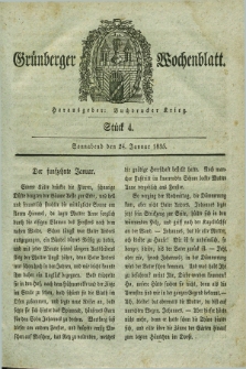 Gruenberger Wochenblatt. 1835, Stück 4 (24 Januar)
