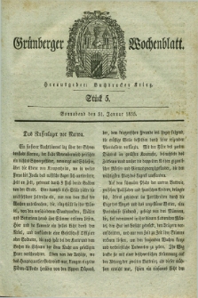 Gruenberger Wochenblatt. 1835, Stück 5 (31 Januar)