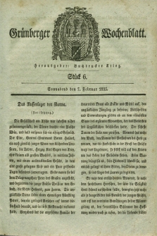 Gruenberger Wochenblatt. 1835, Stück 6 (7 Februar)