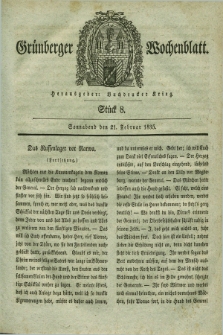 Gruenberger Wochenblatt. 1835, Stück 8 (21 Februar)