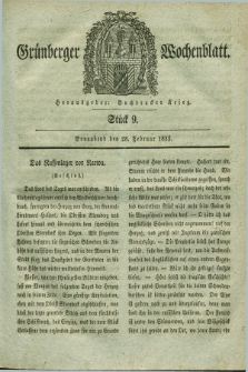 Gruenberger Wochenblatt. 1835, Stück 9 (28 Februar)