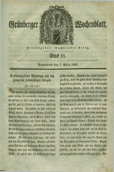 Gruenberger Wochenblatt. 1835, Stück 10 (7 März)