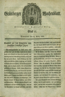 Gruenberger Wochenblatt. 1835, Stück 11 (14 März)
