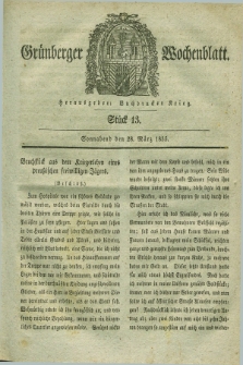 Gruenberger Wochenblatt. 1835, Stück 13 (28 März)