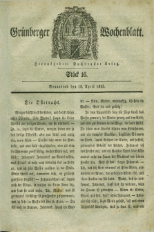 Gruenberger Wochenblatt. 1835, Stück 16 (18 April)