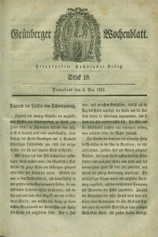 Gruenberger Wochenblatt. 1835, Stück 19 (9 Mai)