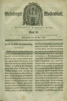 Gruenberger Wochenblatt. 1835, Stück 20 (16 Mai)
