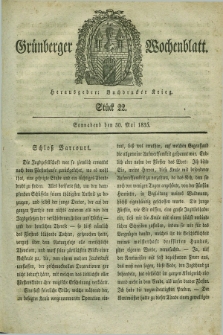 Gruenberger Wochenblatt. 1835, Stück 22 (30 Mai)
