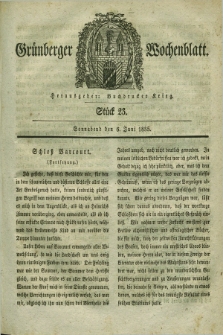 Gruenberger Wochenblatt. 1835, Stück 23 (6 Juni)