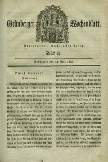 Gruenberger Wochenblatt. 1835, Stück 24 (13 Juni)