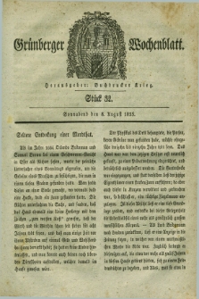 Gruenberger Wochenblatt. 1835, Stück 32 (8 August)