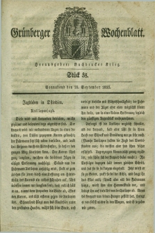 Gruenberger Wochenblatt. 1835, Stück 38 (19 September)