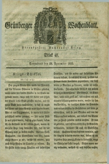 Gruenberger Wochenblatt. 1835, Stück 48 (28 November)