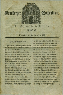 Gruenberger Wochenblatt. 1835, Stück 52 (26 Dezember)
