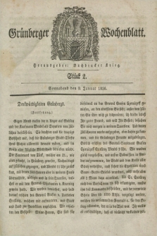 Gruenberger Wochenblatt. [Jg.12], Stück 2 (9 Januar 1836)