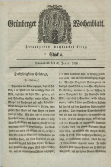 Gruenberger Wochenblatt. [Jg.12], Stück 5 (30 Januar 1836)
