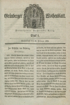Gruenberger Wochenblatt. [Jg.12], Stück 8 (20 Februar 1836)