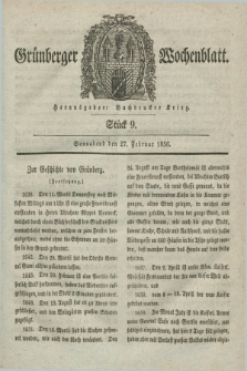 Gruenberger Wochenblatt. [Jg.12], Stück 9 (27 Februar 1836)
