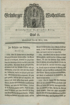 Gruenberger Wochenblatt. [Jg.12], Stück 13 (26 März 1836)