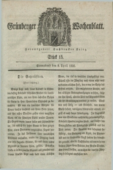 Gruenberger Wochenblatt. [Jg.12], Stück 15 (9 April 1836)