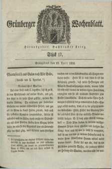 Gruenberger Wochenblatt. [Jg.12], Stück 17 (23 April 1836)