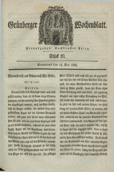 Gruenberger Wochenblatt. [Jg.12], Stück 20 (14 Mai 1836)