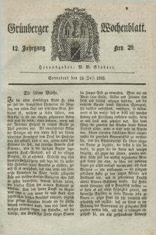 Gruenberger Wochenblatt. Jg.12, Nro. 29 (16 Juli 1836) + dod.