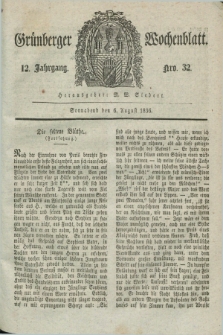Gruenberger Wochenblatt. Jg.12, Nro. 32 (6 August 1836) + dod.