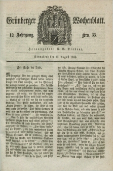 Gruenberger Wochenblatt. Jg.12, Nro. 35 (27 August 1836) + dod.