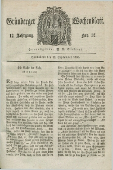 Gruenberger Wochenblatt. Jg.12, Nro. 37 (10 September 1836) + dod.