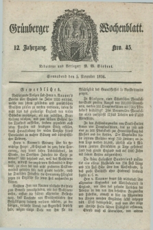 Gruenberger Wochenblatt. Jg.12, Nro. 45 (5 November 1836) + dod.