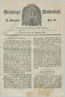 Gruenberger Wochenblatt. Jg.12, Nro. 48 (26 November 1836) + dod.