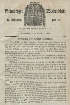 Gruenberger Wochenblatt. Jg.12, Nro. 53 (31 Dezember 1836) + dod.