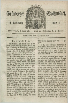 Gruenberger Wochenblatt. Jg.15, Nro. 5 (2 Februar 1839) + dod.