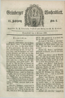 Gruenberger Wochenblatt. Jg.15, Nro. 6 (9 Februar 1839) + dod.
