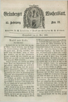 Gruenberger Wochenblatt. Jg.15, Nro. 19 (11 Mai 1839) + dod.