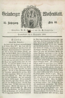 Gruenberger Wochenblatt. Jg.15, Nro. 44 (2 November 1839) + dod.