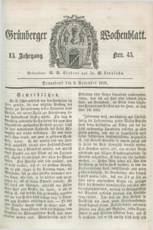 Gruenberger Wochenblatt. Jg.15, Nro. 45 (9 November 1839) + dod.