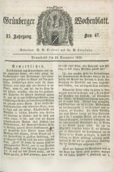 Gruenberger Wochenblatt. Jg.15, Nro. 47 (23 November 1839) + dod.