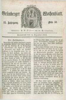 Gruenberger Wochenblatt. Jg.15, Nro. 50 (14 Dezember 1839) + dod.